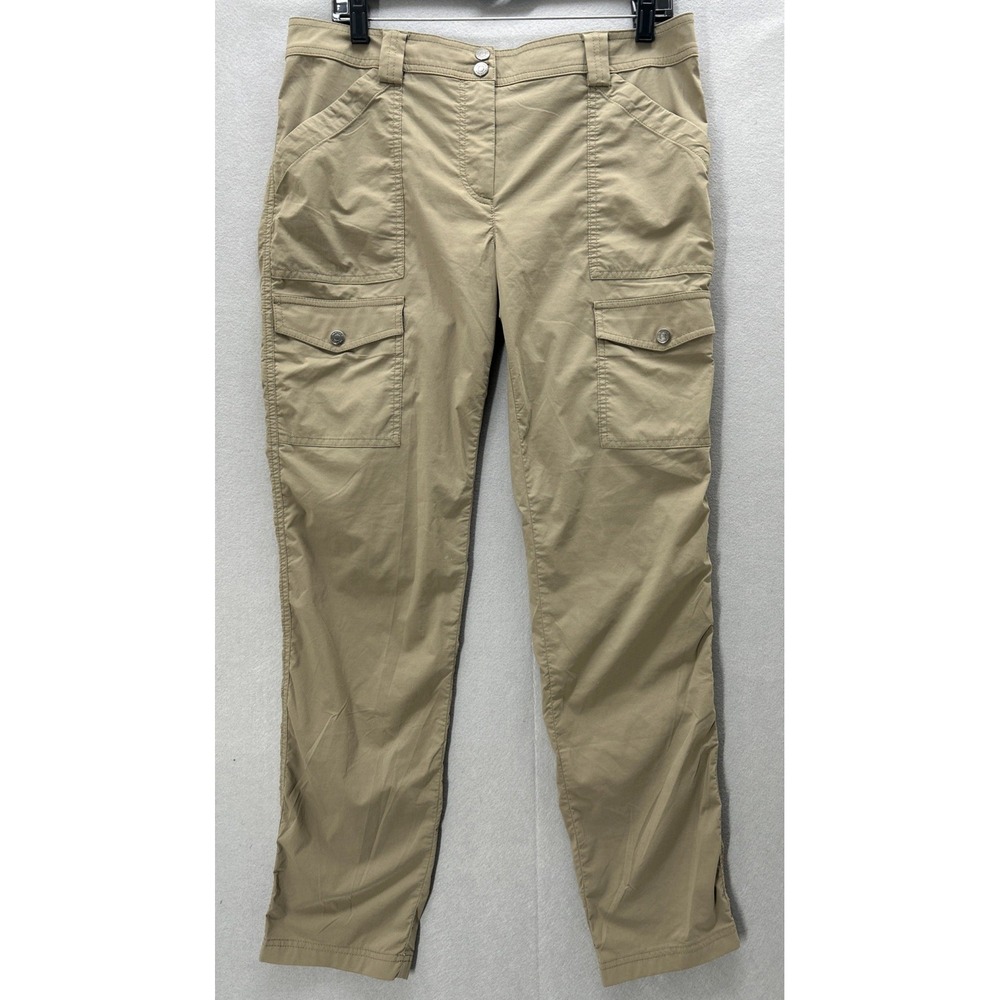 Anatomie Cargo Pants Size Large Womens Khaki Travel Zip Fly Light Stretch